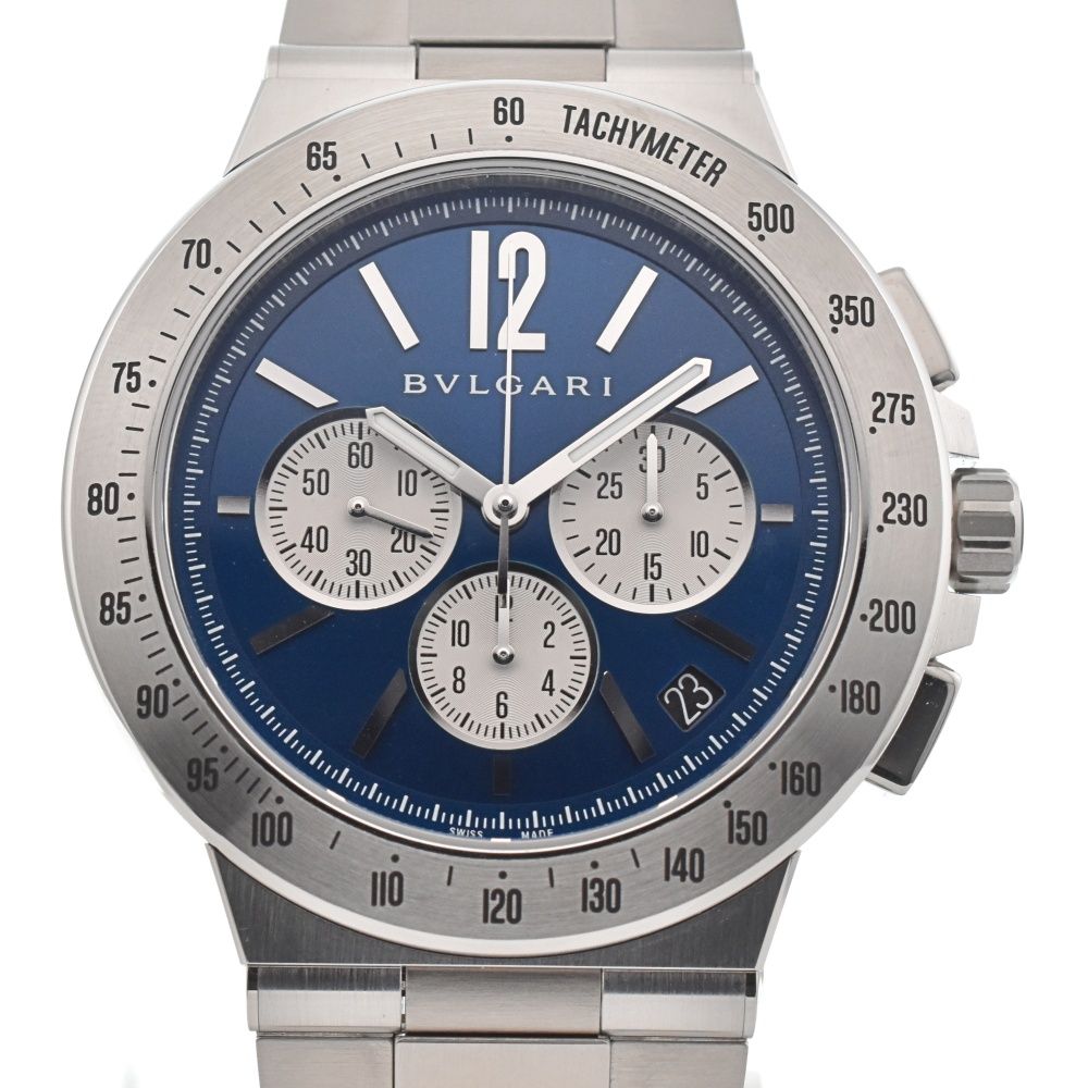 ブルガリ BVLGARI DG41C3SSDCHTA ディアゴノ ヴェロチッシモ  クロノグラフ デイト 自動巻き メンズ未使用品箱付き G#133356