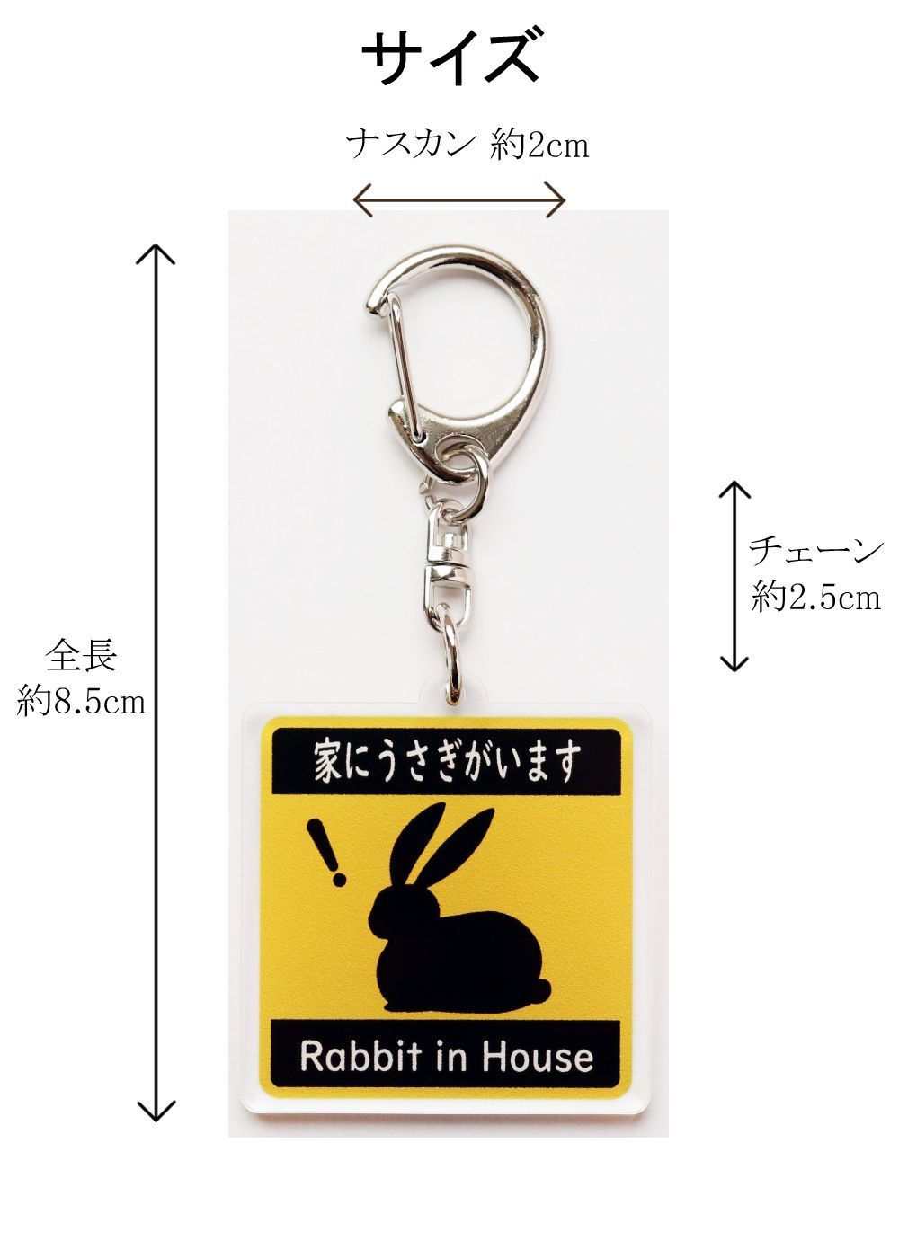 キーホルダー 家にうさぎがいます Rabbit in House ピクトグラム