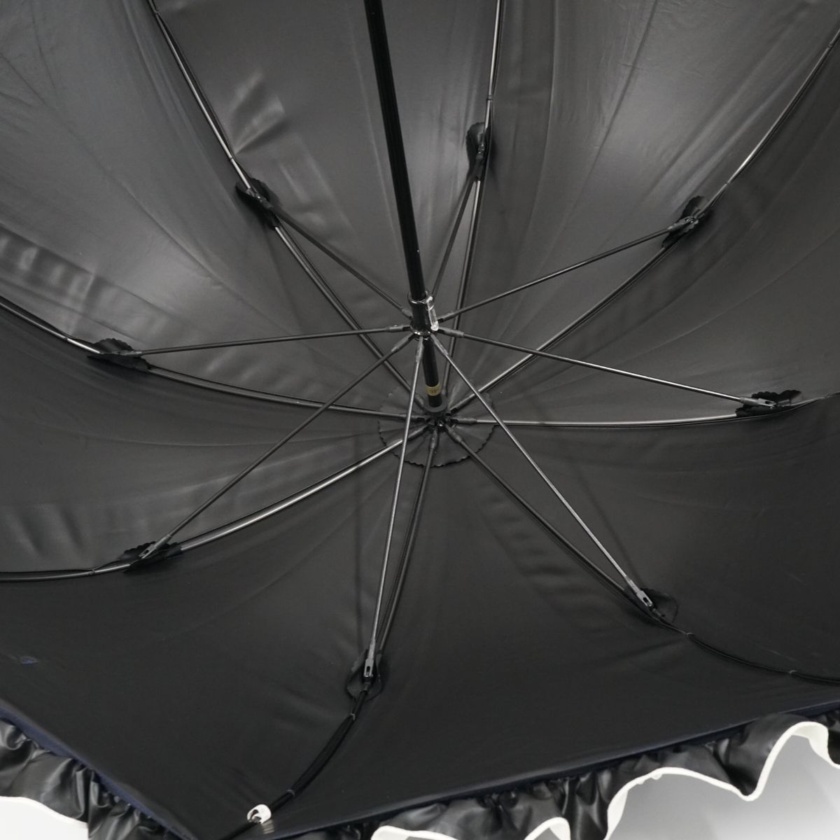 芦屋ロサブラン 完全遮光日傘 USED美品 ミドルサイズ フリル UVカット 