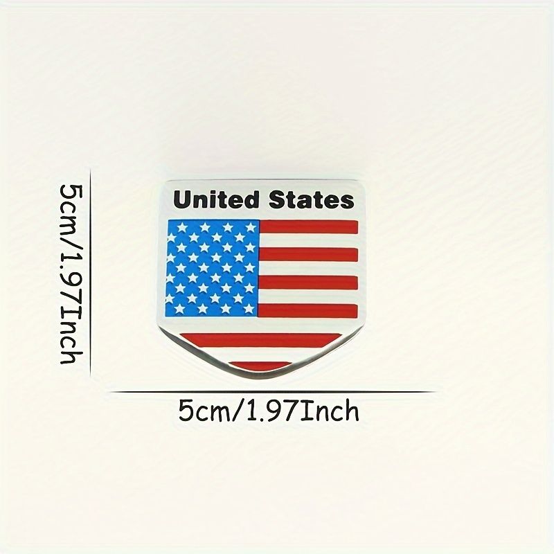 2個セット エンブレム アメリカ国旗 8cm カラー メタル USA