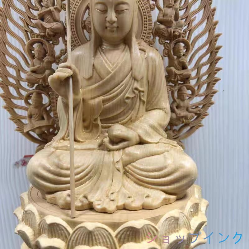 新作 総檜材 仏教工芸品 木彫仏教 精密彫刻 極上品 仏師で仕上げ品