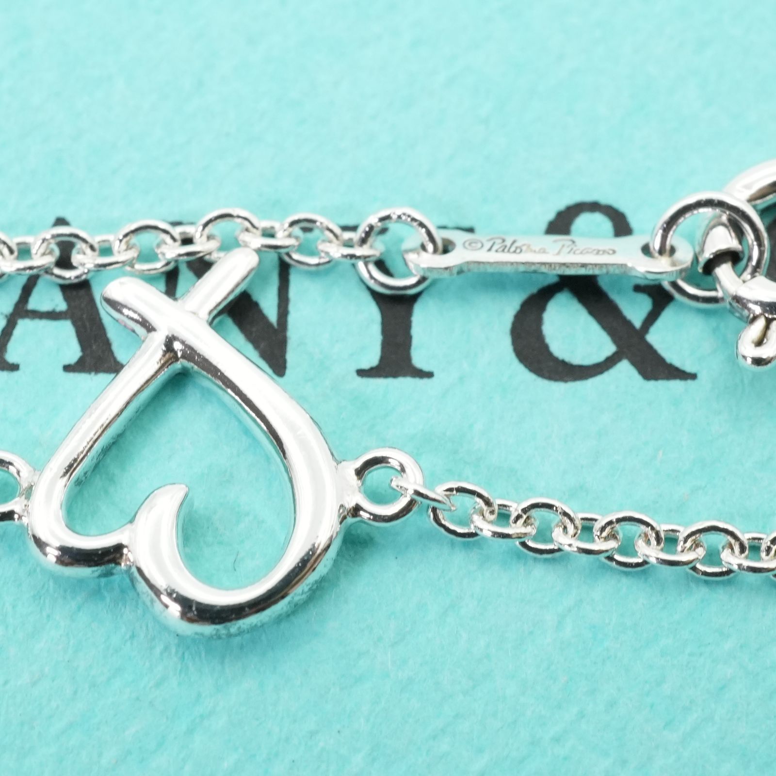 極美品 ティファニー ラビングハート シルバー ブレスレット/25-731S