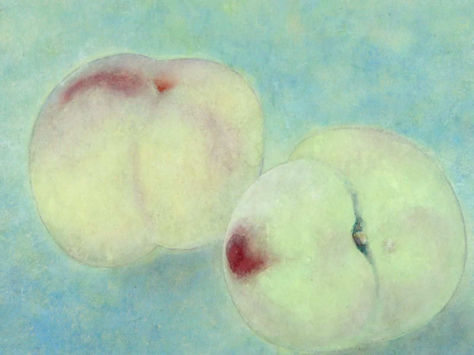 浜田観 「桃」 肉筆日本画8号 果物 唐物 骨董 古美術 楾 B66-Q