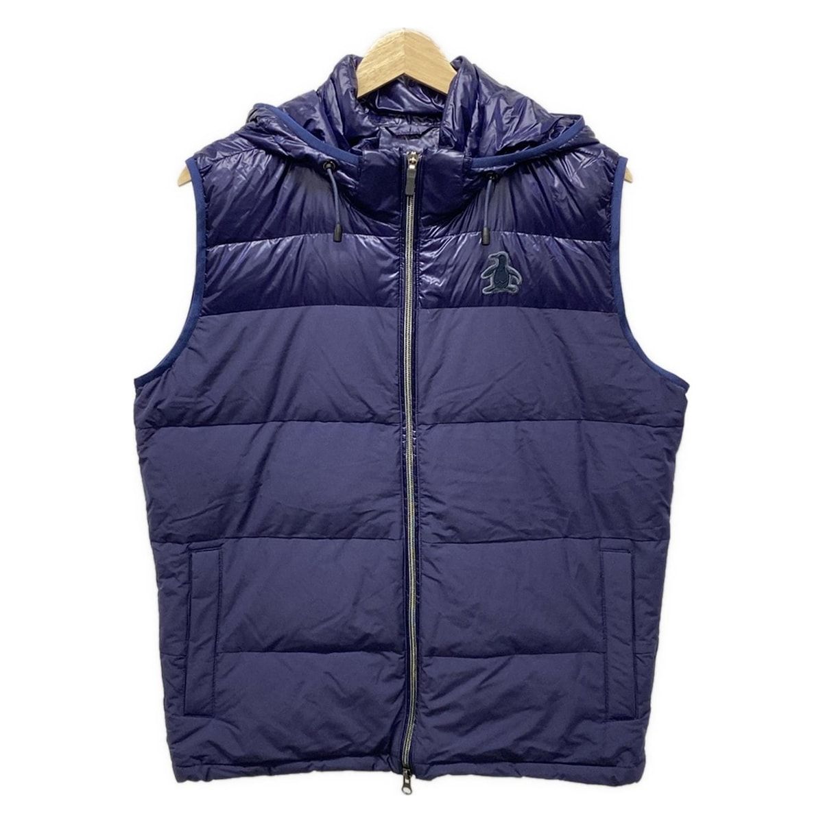 Munsingwear フード付きベスト L ネイビー MUNSING WEAR マンシングウェア ニットベスト ネイビー系