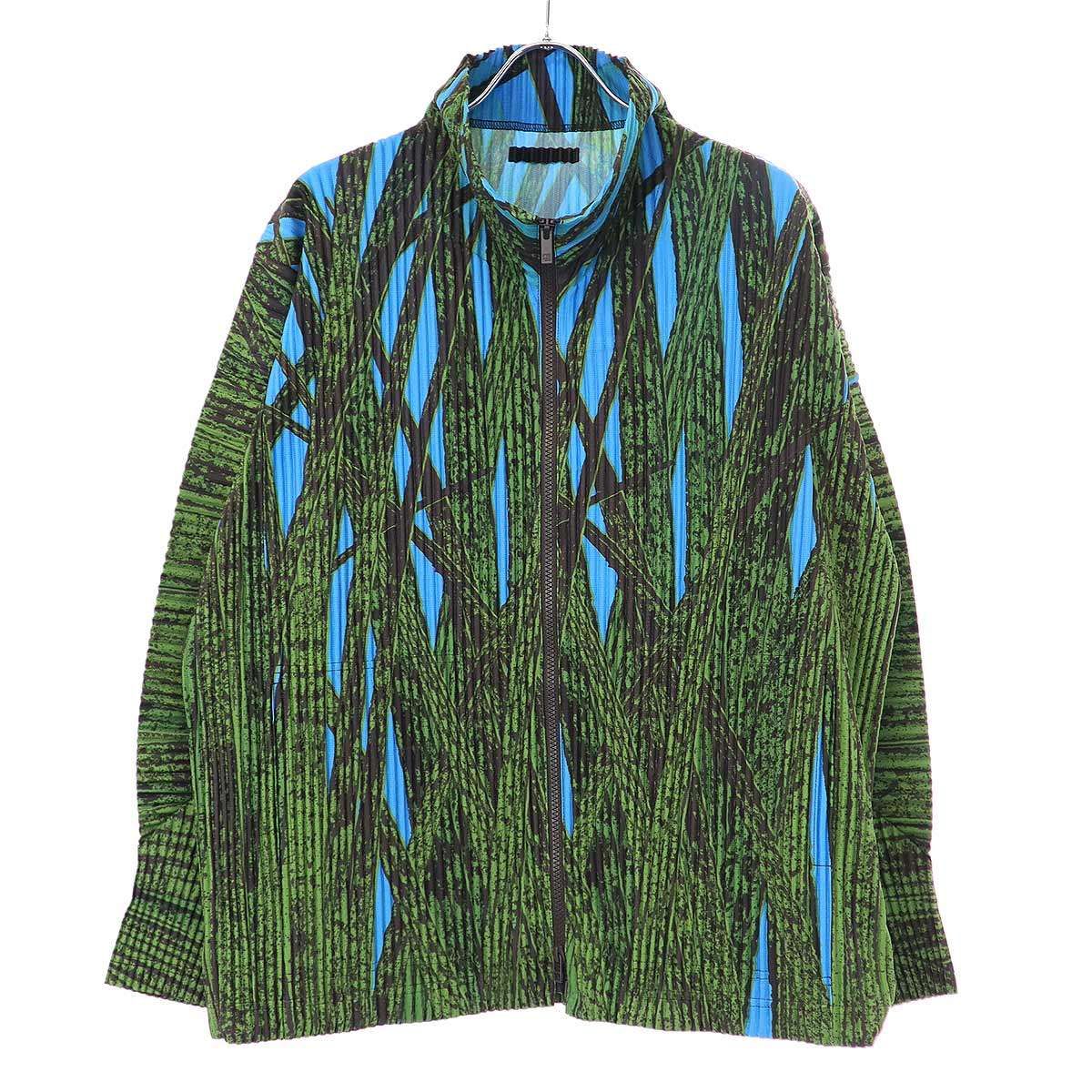 HOMME PLISSE ISSEY MIYAKE オム プリッセ イッセイ ミヤケ 23SS GRASS FIELD ジップアッププリーツトップス  HP31JL165 ミックス 3 - メルカリ