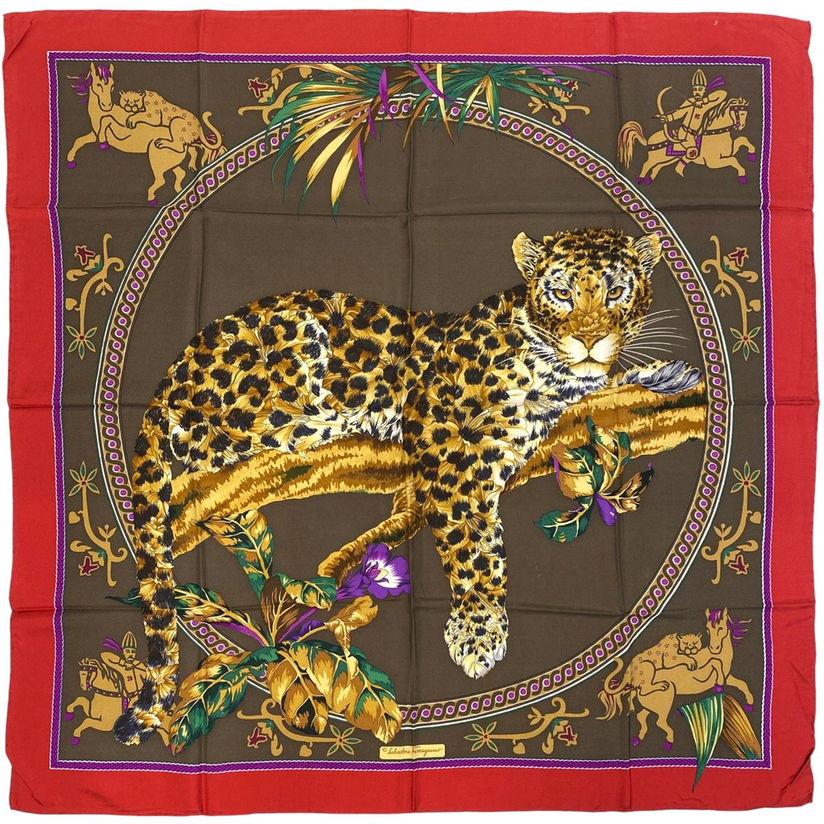 サルヴァトーレフェラガモ Salvatore Ferragamo アニマル柄 スカーフ