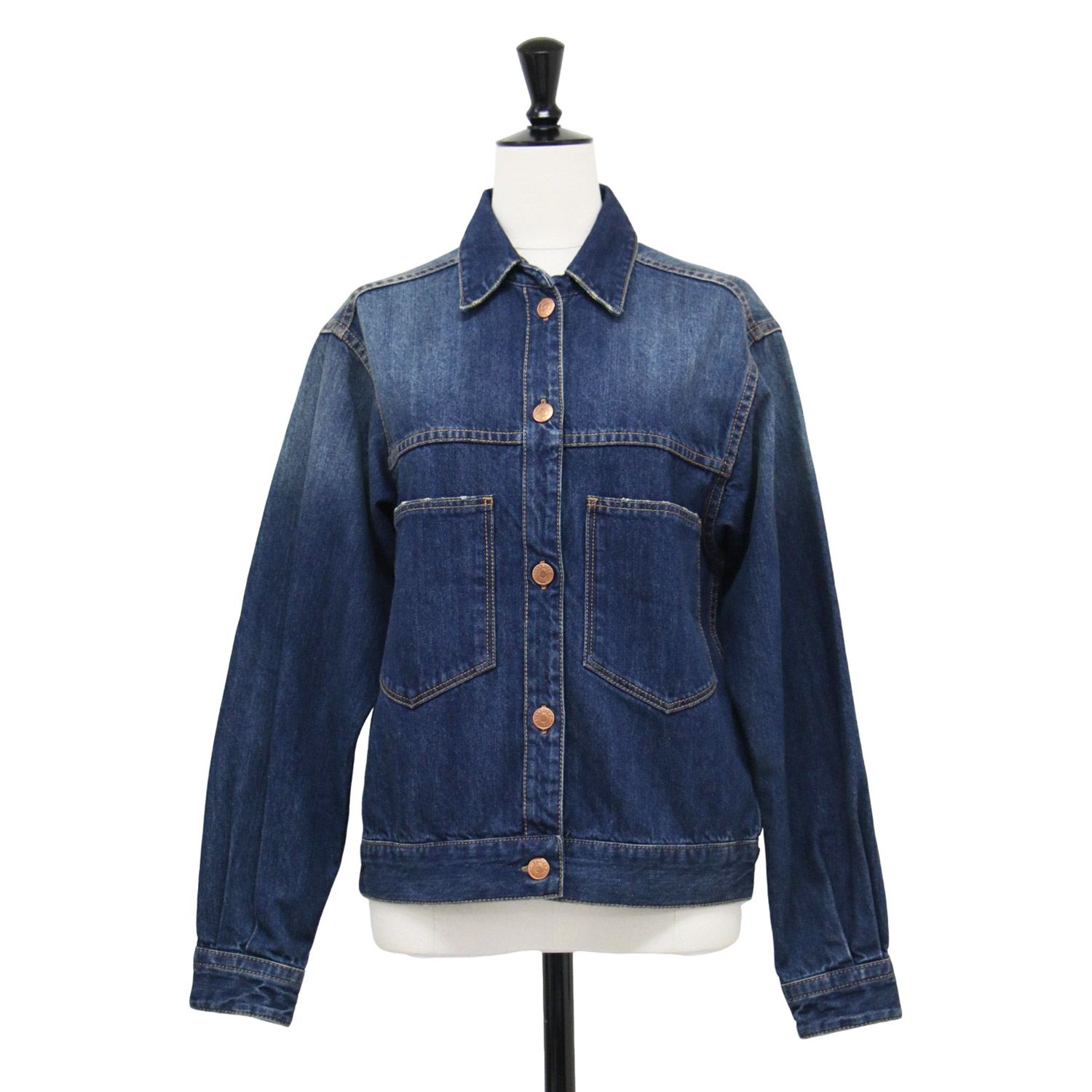 ISABEL MARANT ETOILE イザベルマラン エトワール ジャケット インディゴブルー サイズ 36 S | デニム ジャケット | ブルゾン | ショート丈 長袖 コットン | アウター Gジャン ブルゾン 上着 レディース
