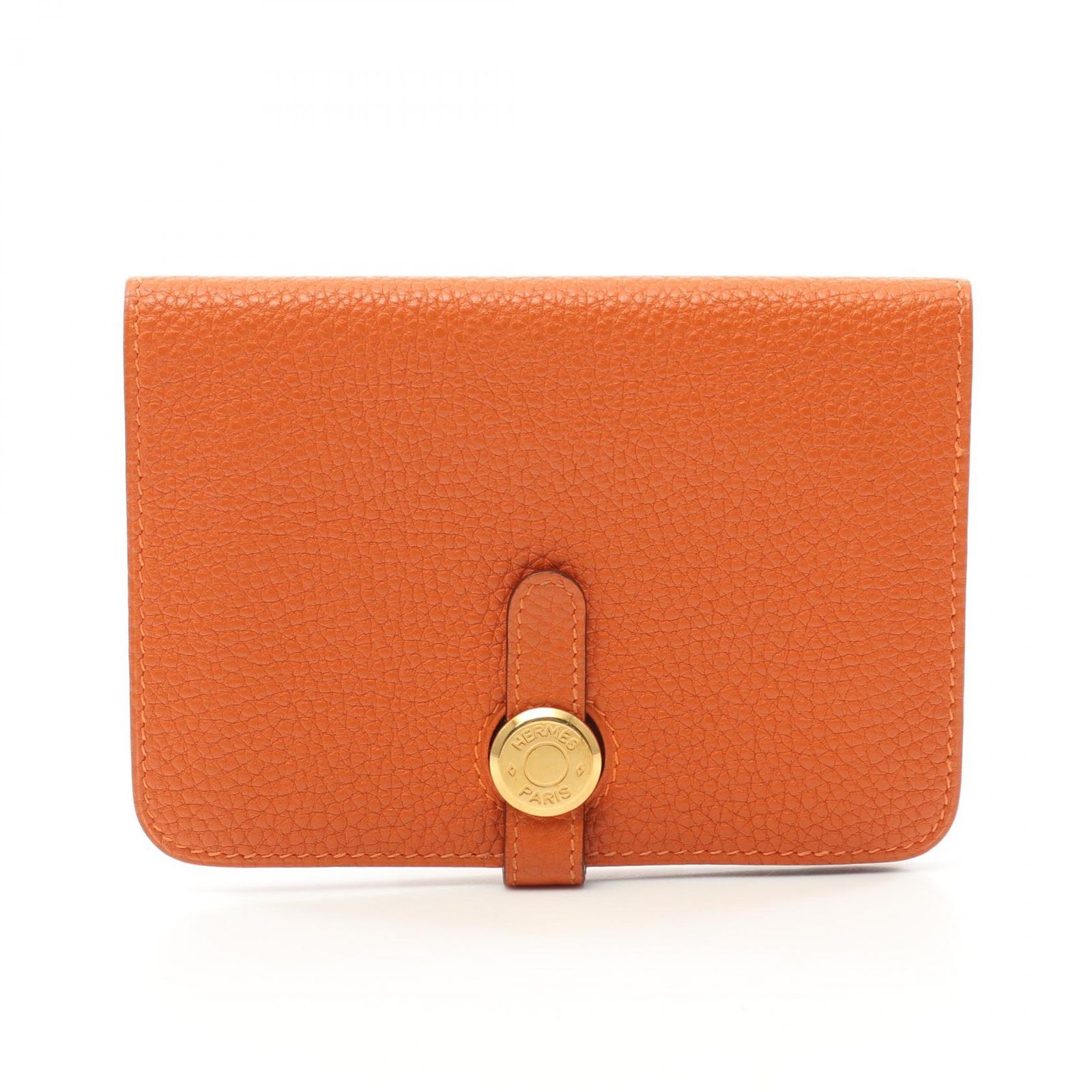 エルメス HERMES 二つ折り財布 ドゴン コンパクト オレンジ その他 ドゴンコンパクト オレンジ レディース Used A