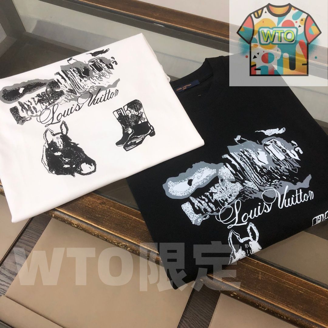 LOUISVUITTONロゴ プリントTシャツ 本日限定特価】Louis Vuitton 春夏 ロゴプリントTシャツ [本日