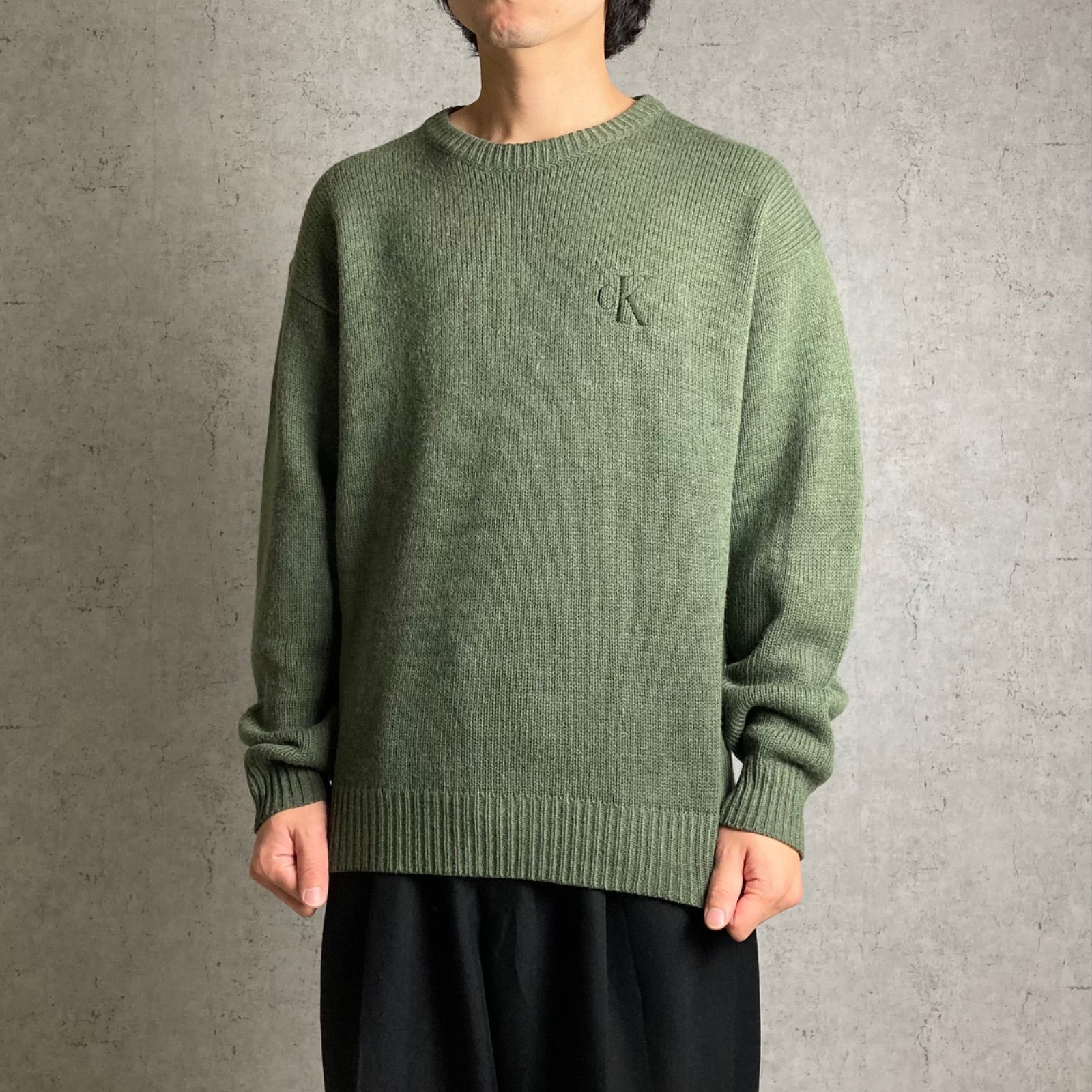 90s~ Calvin Klein カルバンクライン ロゴ刺繍 ニット セーター
