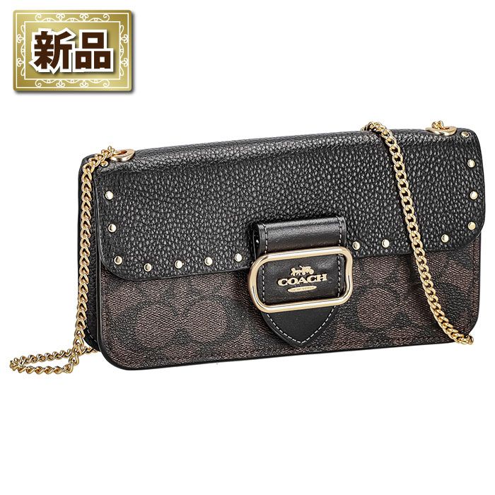 コーチ COACH ショルダーバッグ モーガン クロスボディ カラーブロック CF474 IMOSN 2025 AW チェーン シグネチャーキャンバス レザー