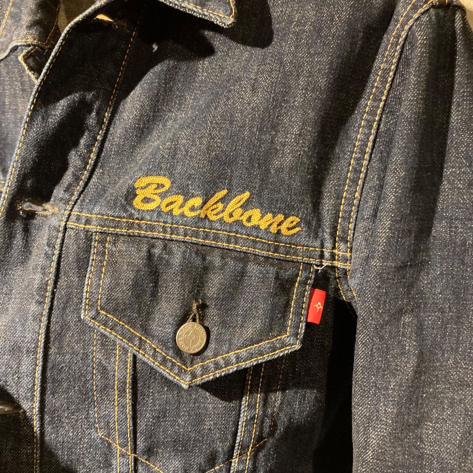 BACK BONE 刺繍 デニムジャケット バックボーン Gジャン Mサイズ 