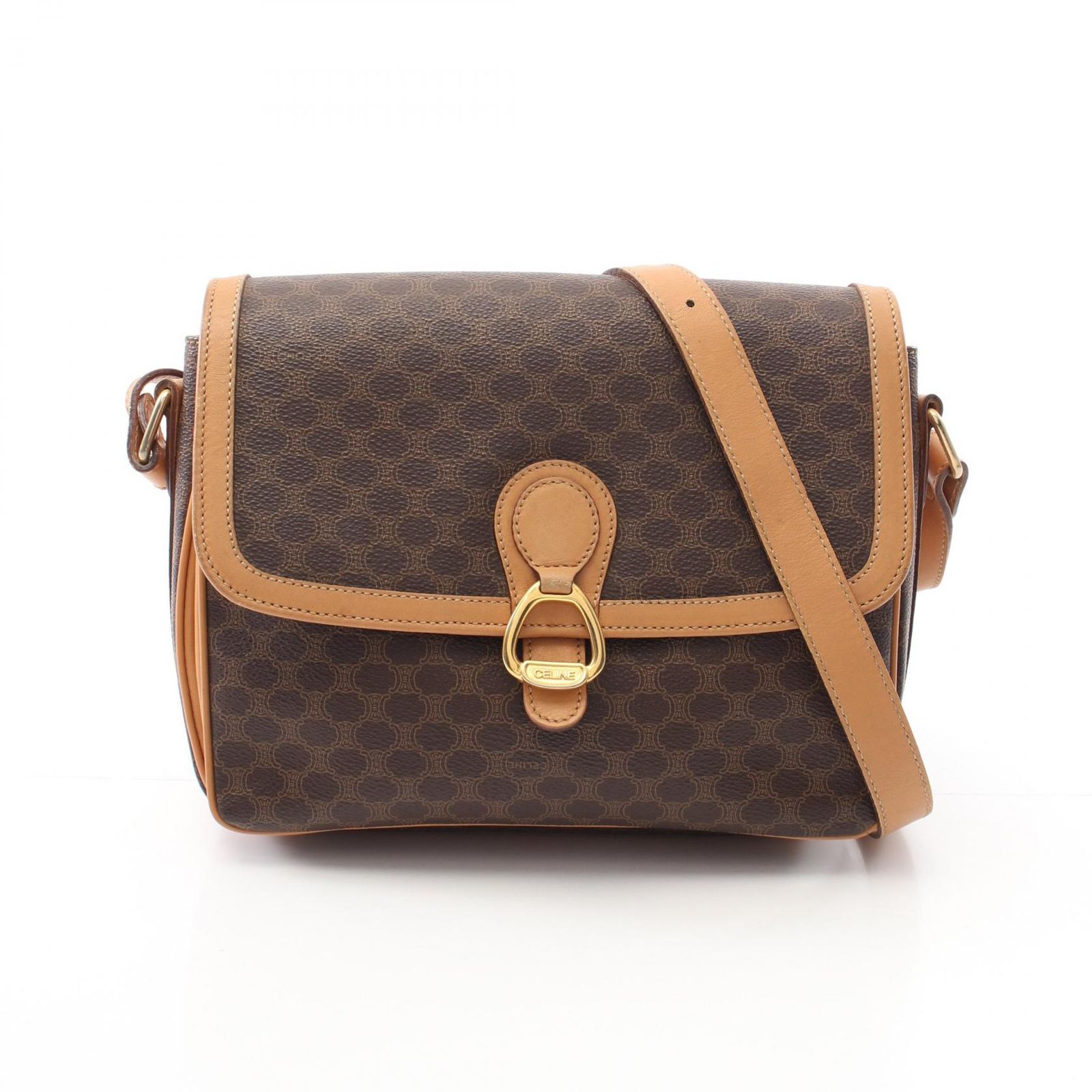 セリーヌ CELINE ショルダーバッグ マカダム ダークブラウン