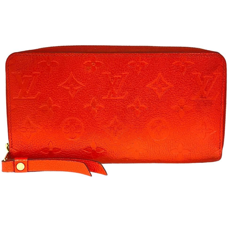 LOUIS VUITTON/ルイヴィトン ビトン M60775 ジッピーウォレット ラウンドファスナー モノグラムアンプラント レザー 長財布 レッド