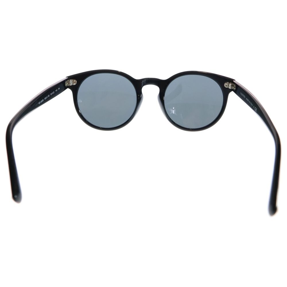 ヴァレンチノガラヴァーニ スタッズ サングラス ラウンド ブラックフレーム ブルーレンズ シルバー金具 va 4009