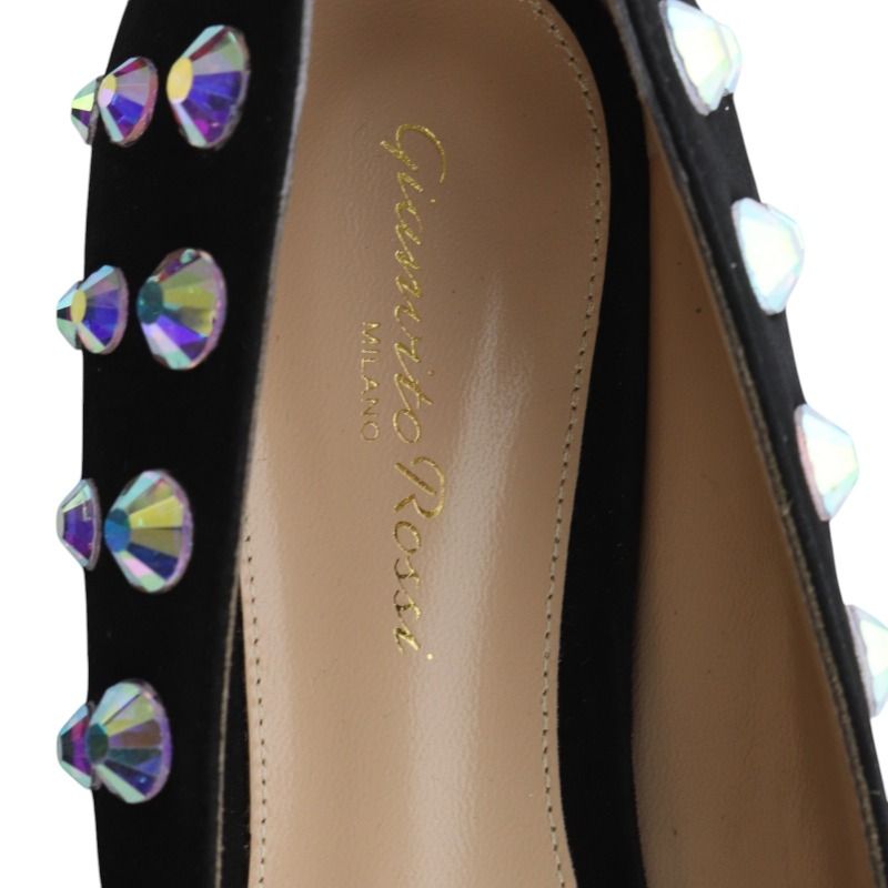 【Gianvito Rossi】クリスタル Mary Ribbon 45スエードパンプス セール MARY RIBBON | Gianvito Rossi