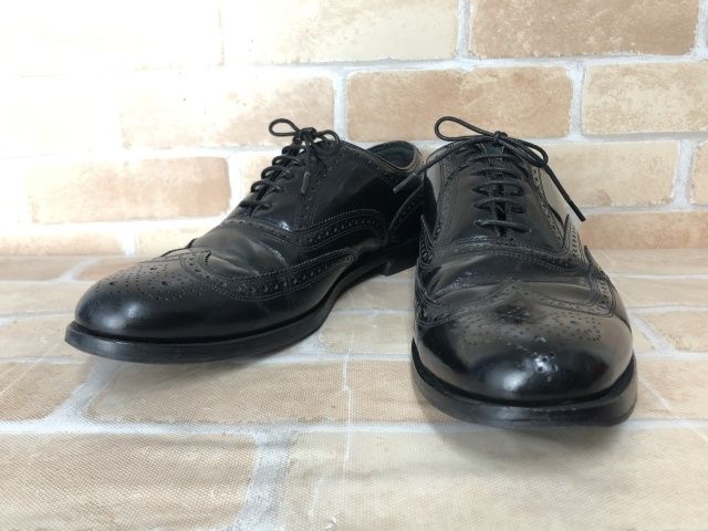 【中古】 FLORSHEIM フローシャイム ウイングチップ レザーシューズ ブラック 10 111408579