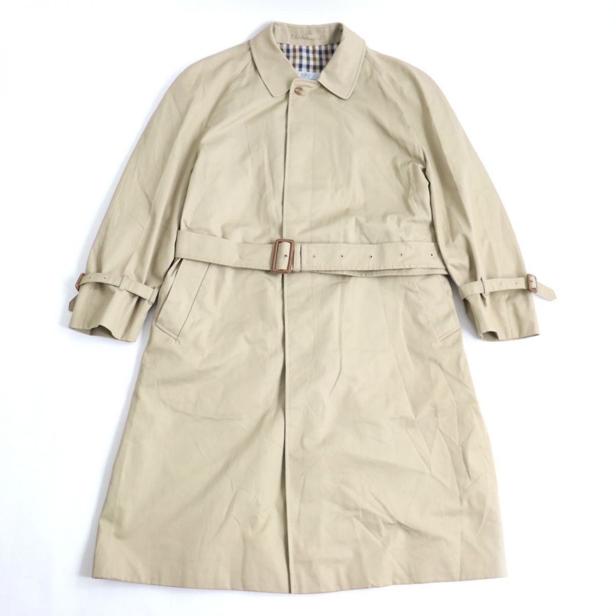 良品◇Aquascutum アクアスキュータム ヴィンテージ 裏地チェック柄 