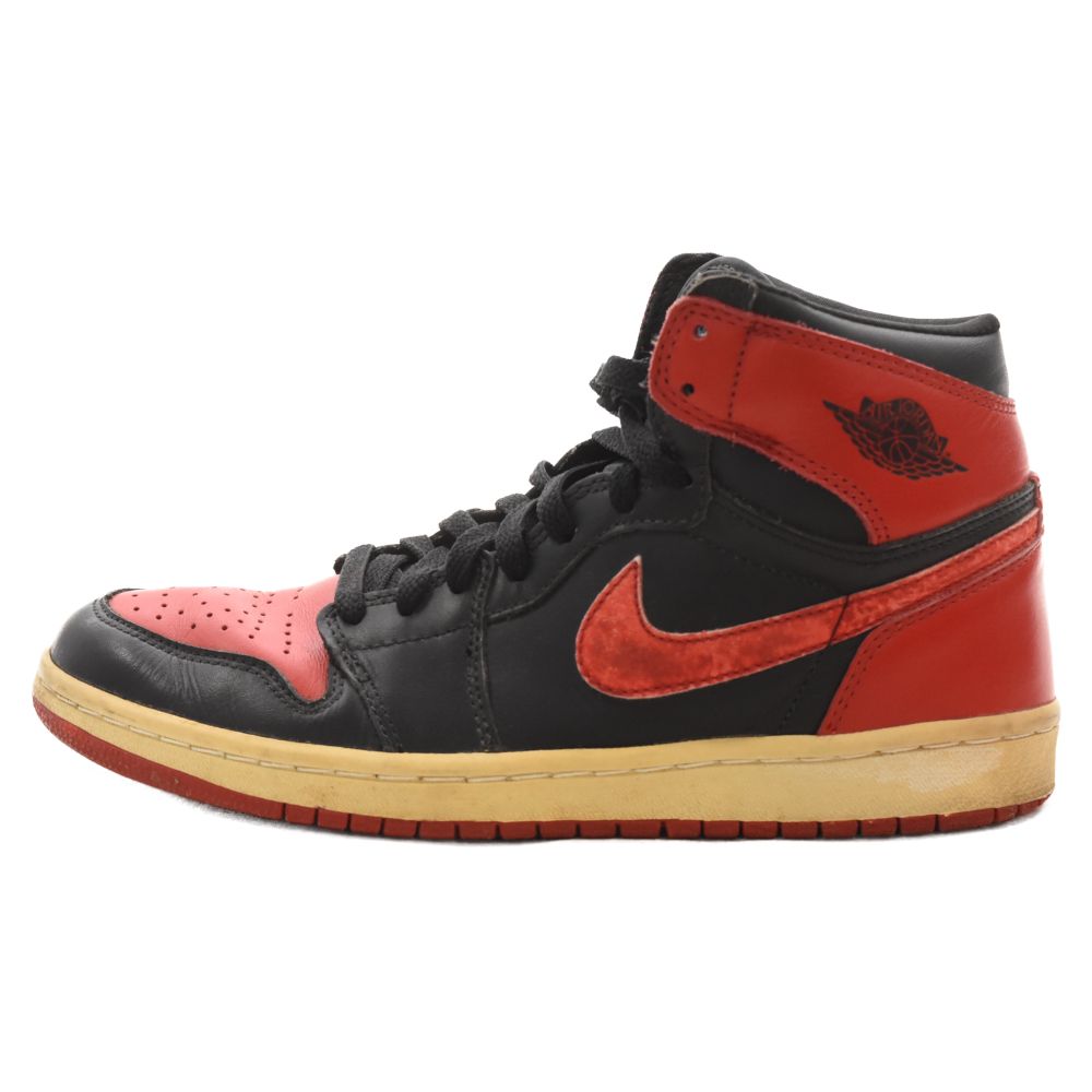 NIKE (ナイキ) 【観賞用 2001年製】AIR JORDAN 1 RETRO HIGH BRED エアジョーダン1レトロ  ブレッドハイカットスニーカー レッド/ブラック US8/26cm 136066-061 - メルカリ