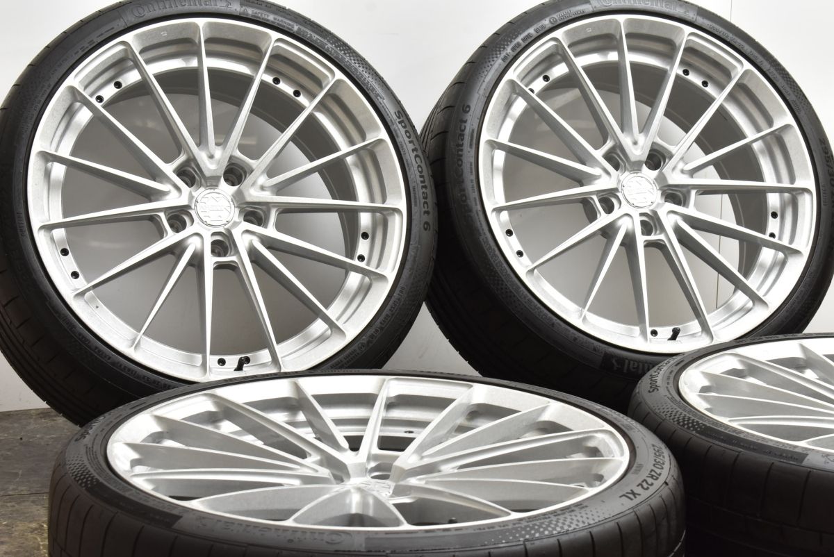 【超高級アメ鍛 美品】ANRKY AN29 22in 10.5J +37 +32 PCD130 コンチネンタル スポーツコンタクト6 295 ...
