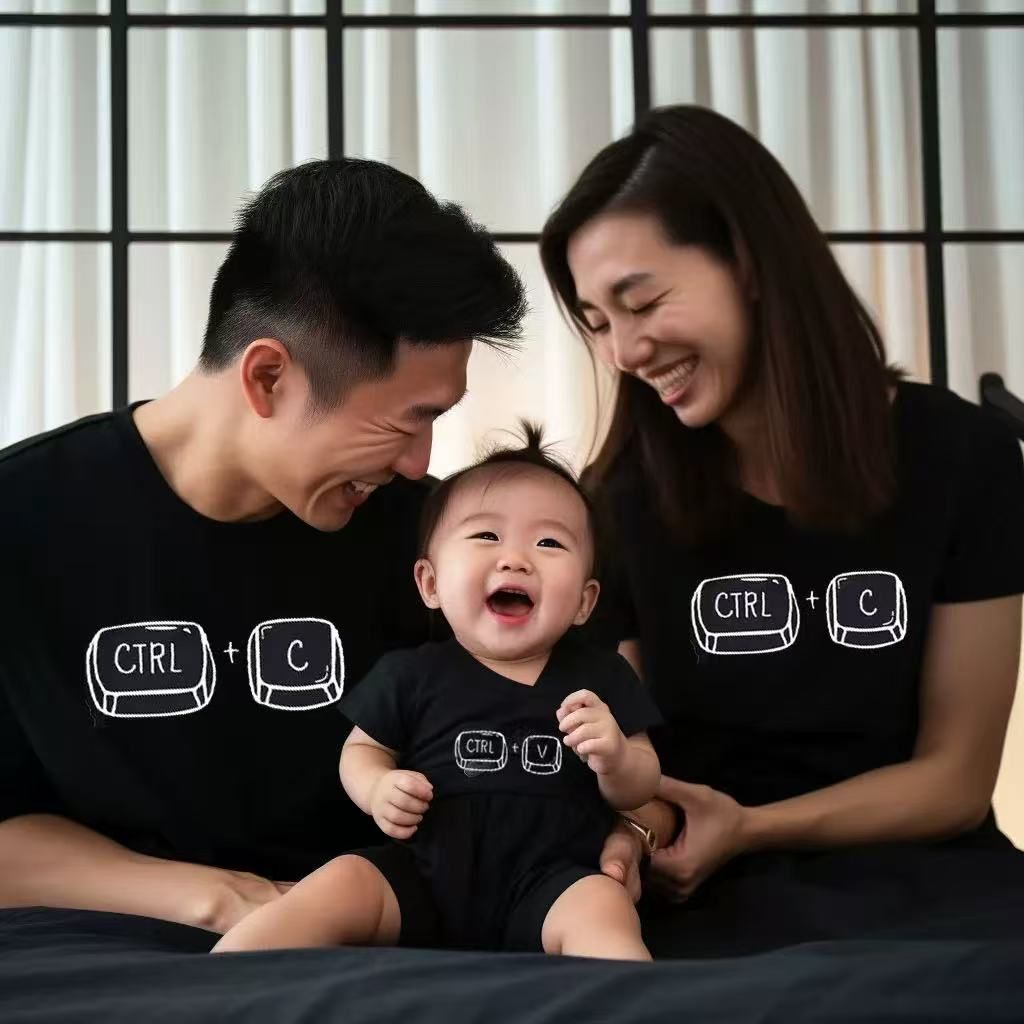 リンクコーデ 親子セット 黒 親子 ペアTシャツ 父と息子
