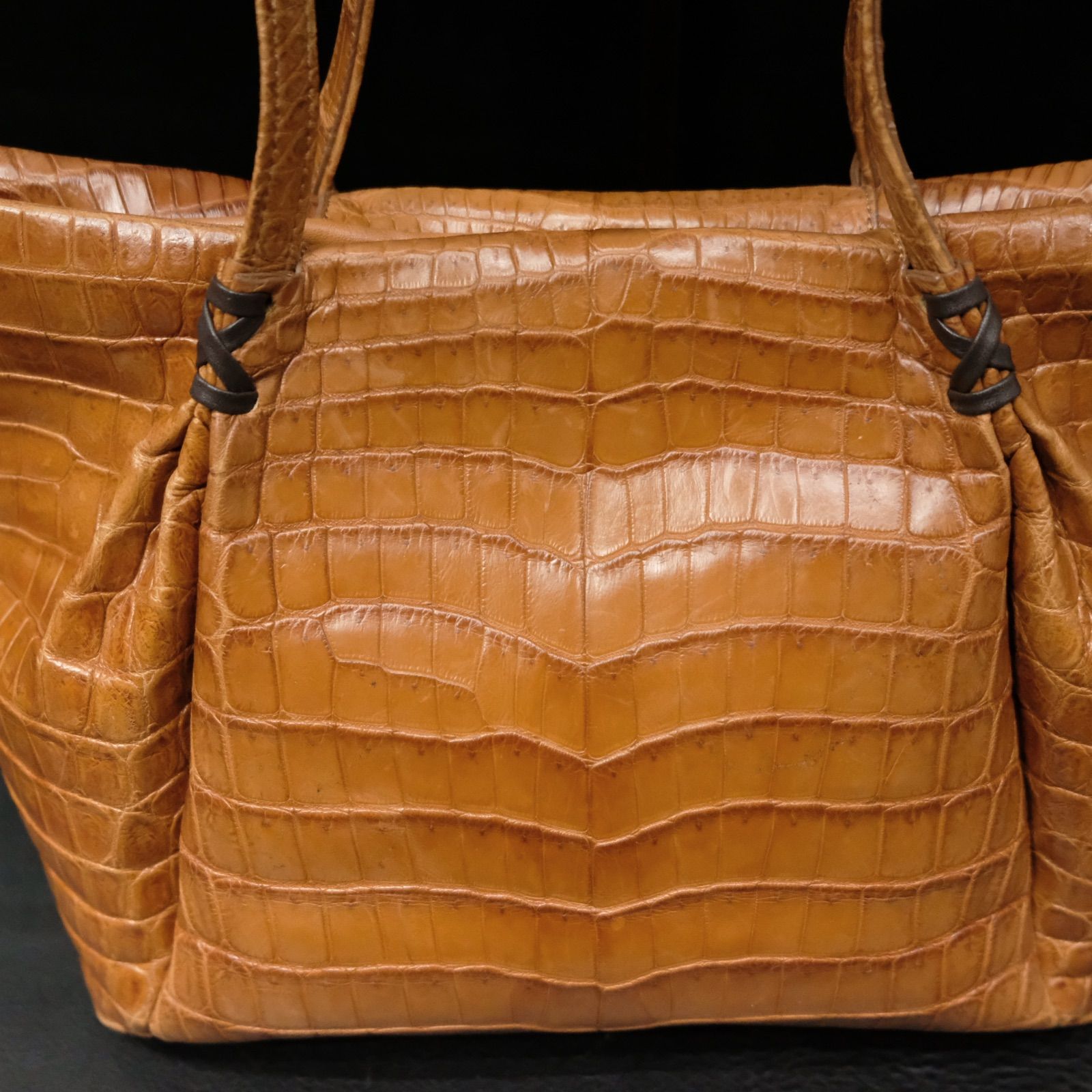 JRA認定 ジンバブエ産ナイルクロコダイル革 トートバッグ センター取り