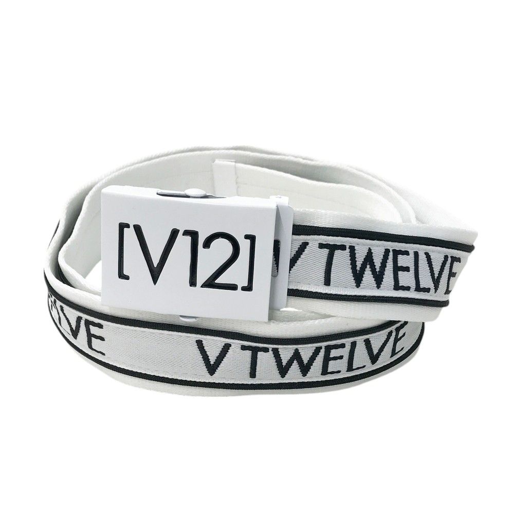 新品未使用☆V12 VTWELVE ヴィトゥエルヴ ベルト 白 ホワイト V12 ヴィトゥエルヴ 2023年モデル ベルト ロゴ総柄 ホワイト系 FREE