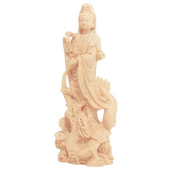 仏教美術　米林菊彫人作　木彫　聖観世音菩薩像　仏像　共箱　V　R6142B 観音様 観音菩薩 木彫り 仏像 観世音菩薩 観自在菩薩 救世菩薩