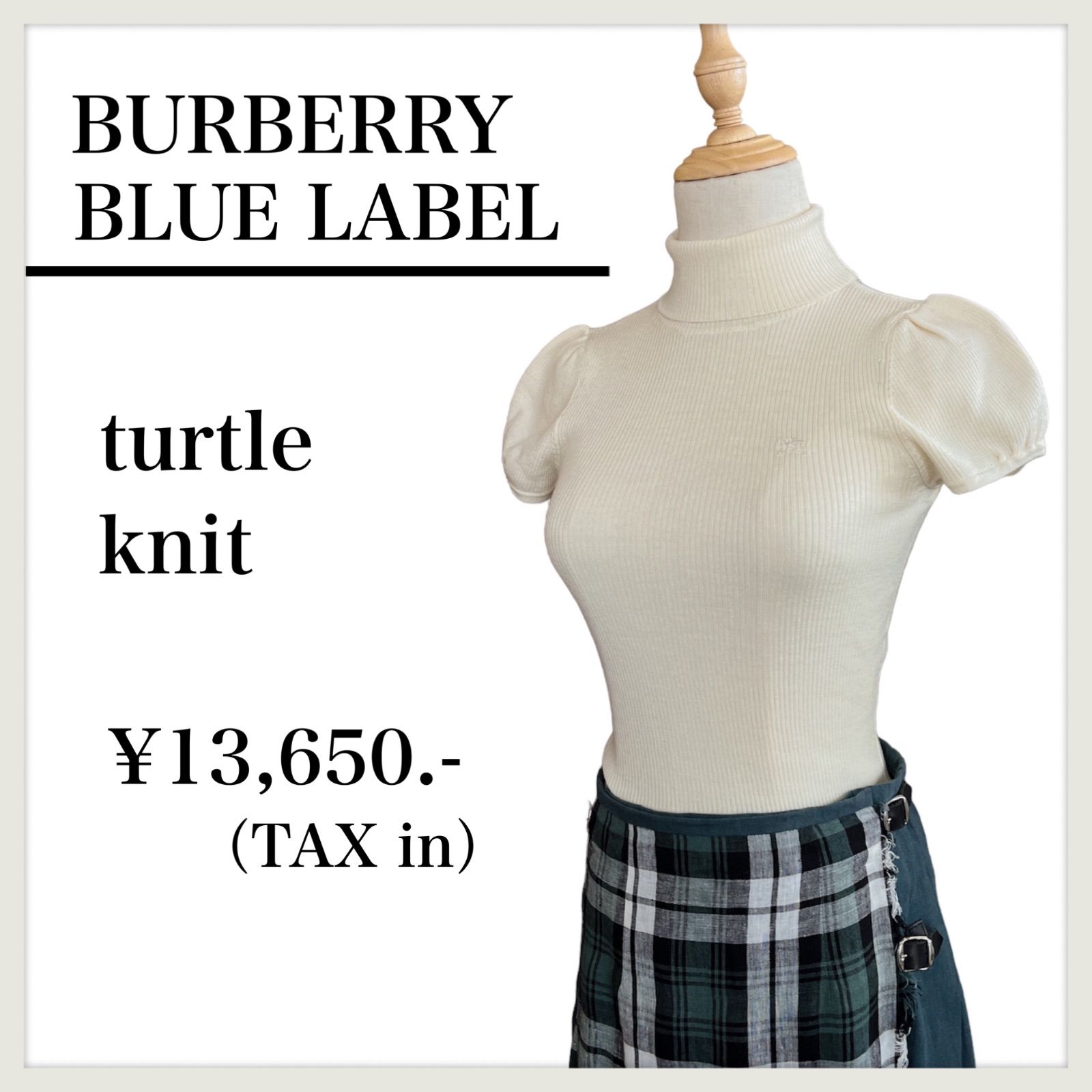 タグ付き BURBERRY BLUE LABEL パフスリーブ 半袖ブラウス