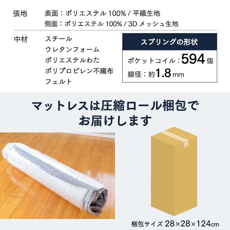 圧縮梱包 ポケットコイルマットレス