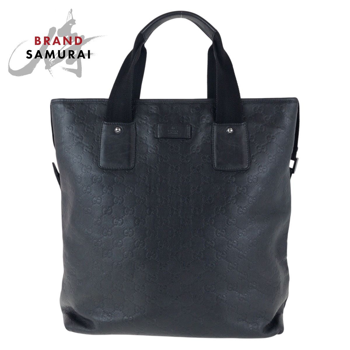 美品 GUCCI グッチ グッチシマ ブラック 黒 レザー 162486 トート