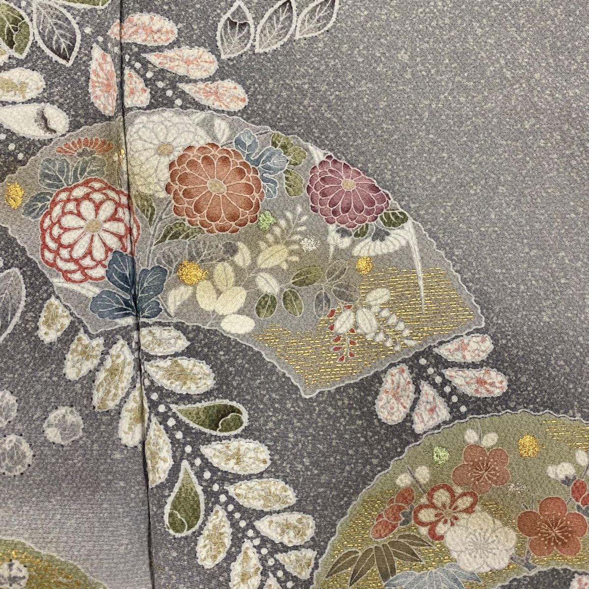 ［3131］訪問着 美品 扇面草花 ぼかし 金彩 六通 正絹 着物 袷 3131］訪問着 美品 扇面草花 ぼかし 金彩 六通 正絹 着物 袷