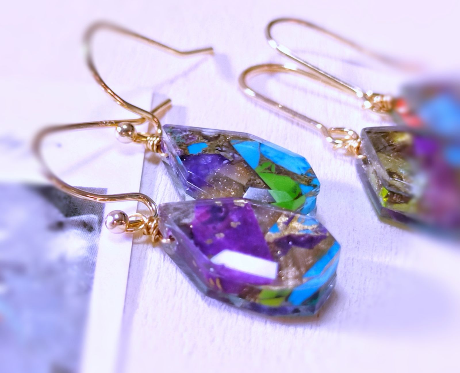 14kgf マルチカラートルマリンコッパー(MIXカラー)のピアス♡