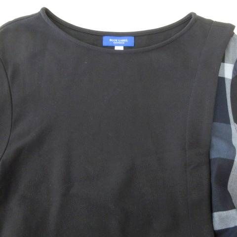 ブルーレーベルクレストブリッジ　長袖　ドッキングワンピース　プリーツ　Aライン BLUE LABEL CRESTBRIDGE/ブルーレーベル・クレストブリッジ