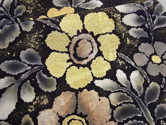 期間限定セール30％off○極上 浦野理一 九寸名古屋帯 花尽くし 金彩 鬼