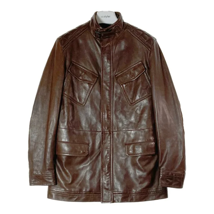 イタリア サルヴァトーレフェラガモ ブラウン スエード レザージャケットL イタリア サルヴァトーレフェラガモ ブラウン スエード レザー