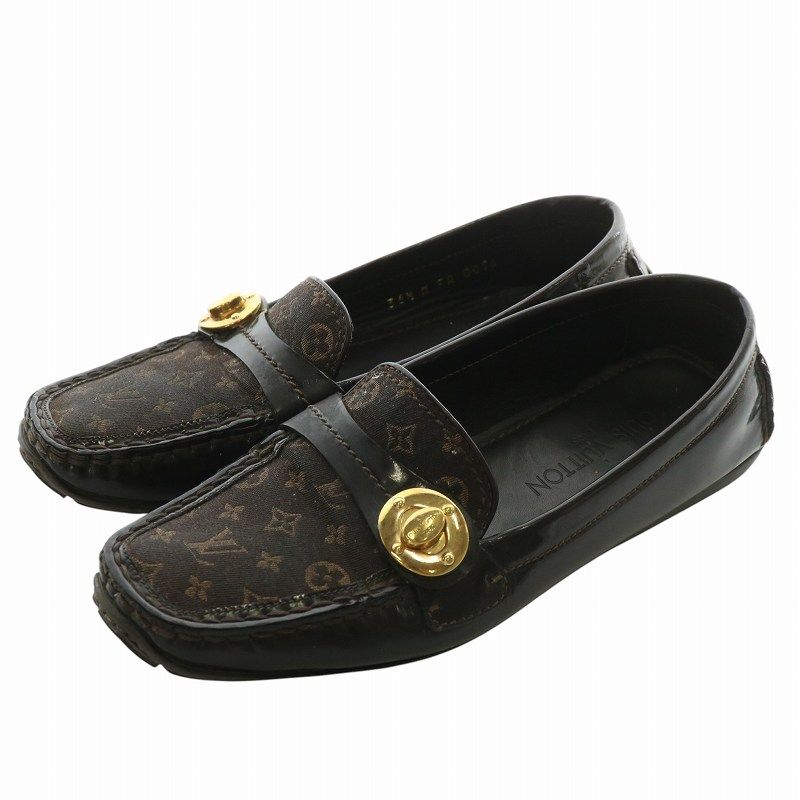 ルイヴィトン ドライビングシューズ ローファー エナメル ゴールドロゴ金具 ルイヴィトン LOUIS VUITTON ドライビングシューズ ローファー