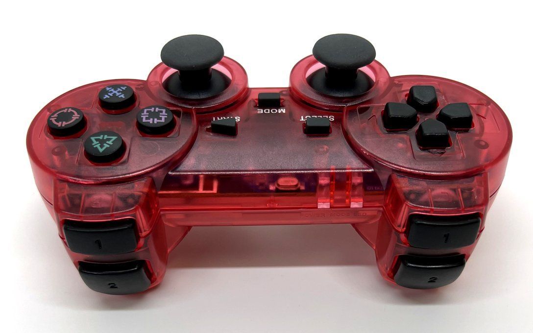 PS2 ワイヤレスコントローラー(クリアレッド) - メルカリ