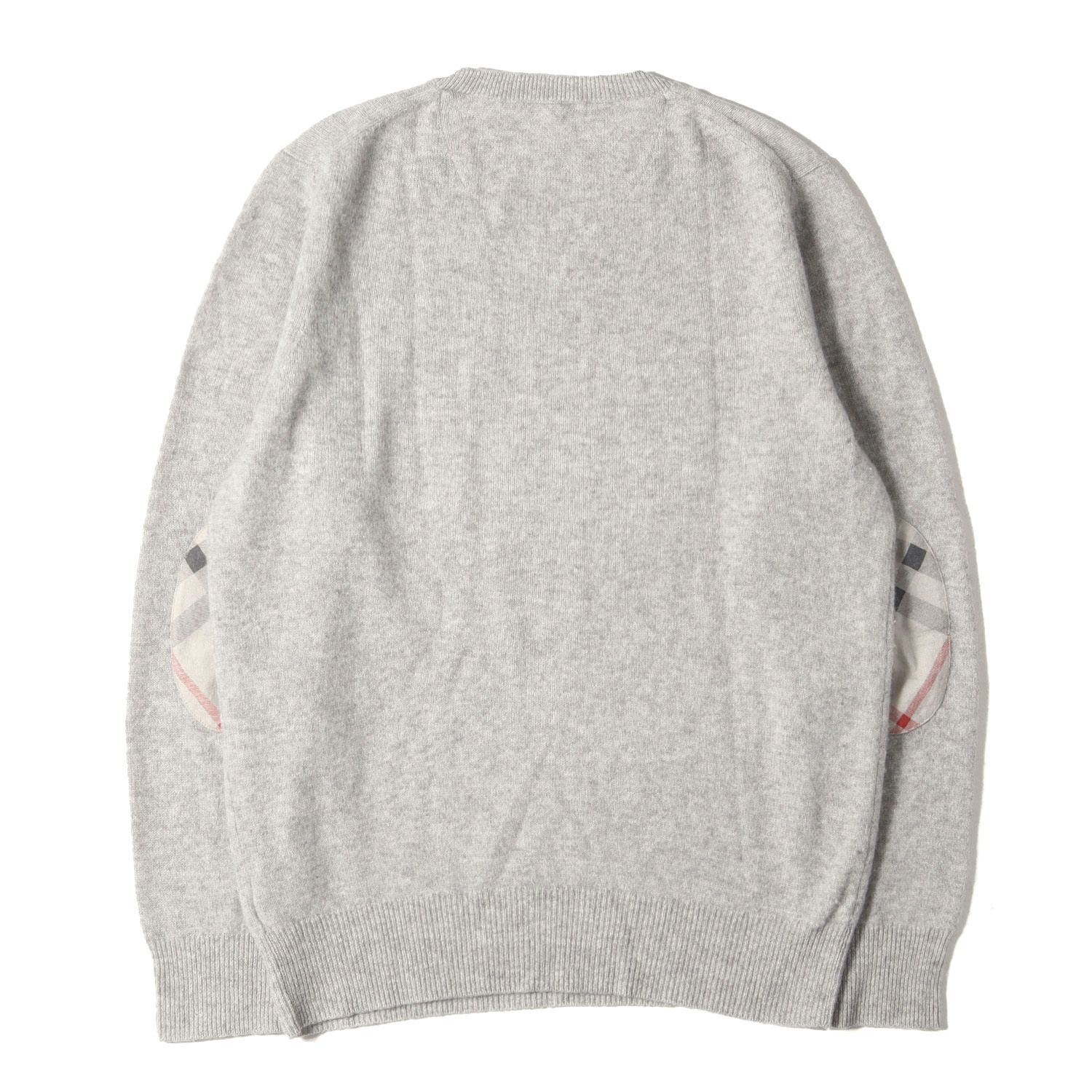 BURBERRY バーバリー ニット サイズ:L エルボーパッチ カシミア クルー