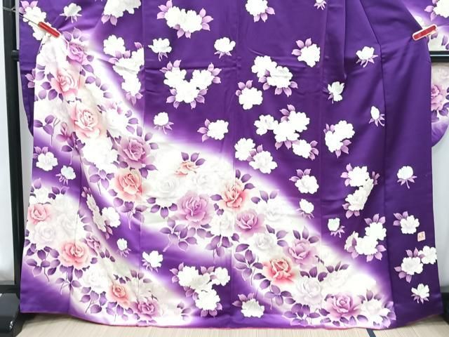 送料無料 いつまで 平和屋着物□写真家・秋山庄太郎 振袖 草花文 暈し染め 金彩 着物・浴衣