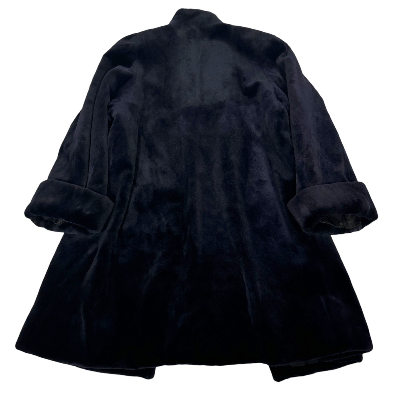 シェアードミンク　ネイビー ファーコート 美品 最高級 シェアードミンク MINK 毛皮 コート 紺色 ネイビー