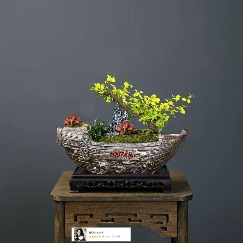 船形は肉が多い径植木鉢 陶磁器 盆栽鉢 植木鉢 小品盆栽鉢 大品