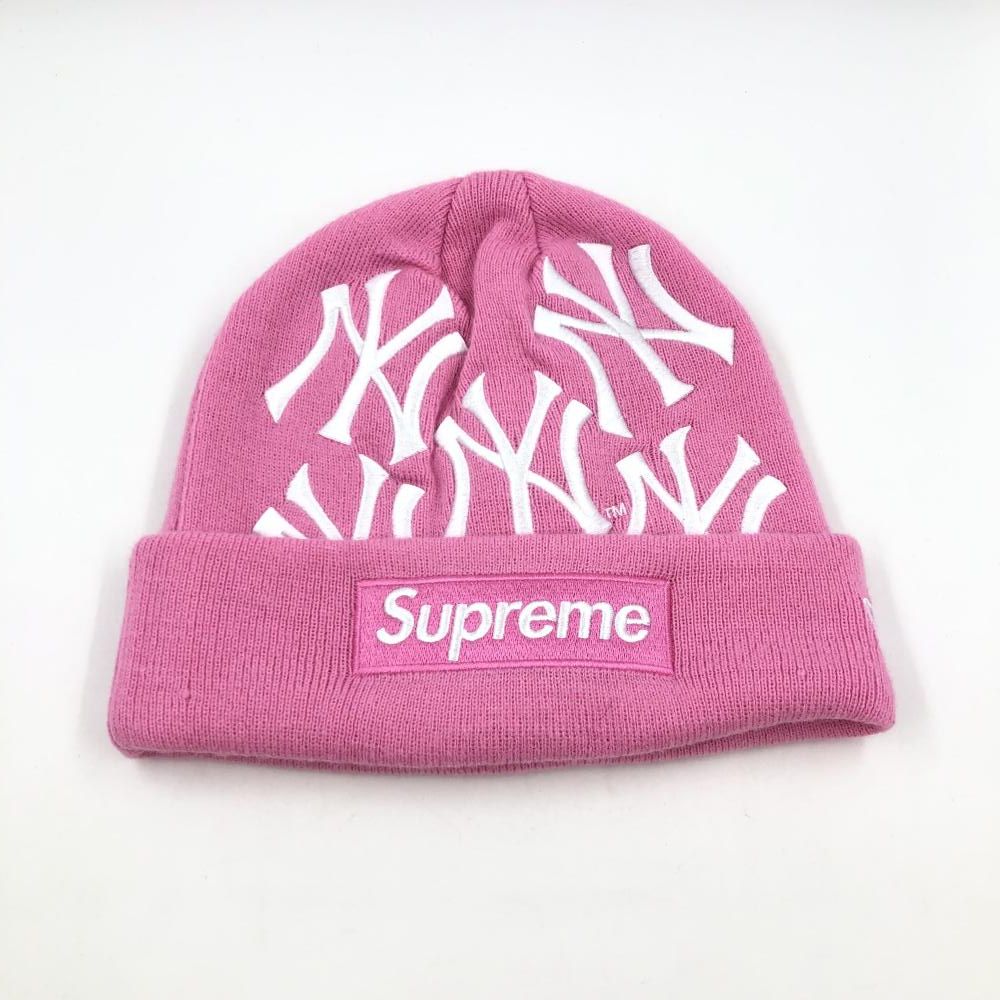 Supreme 21AW New York Yankees New Era Box Logo Beanie Pink シュプリーム ヤンキース ビーニー 24 240024522196