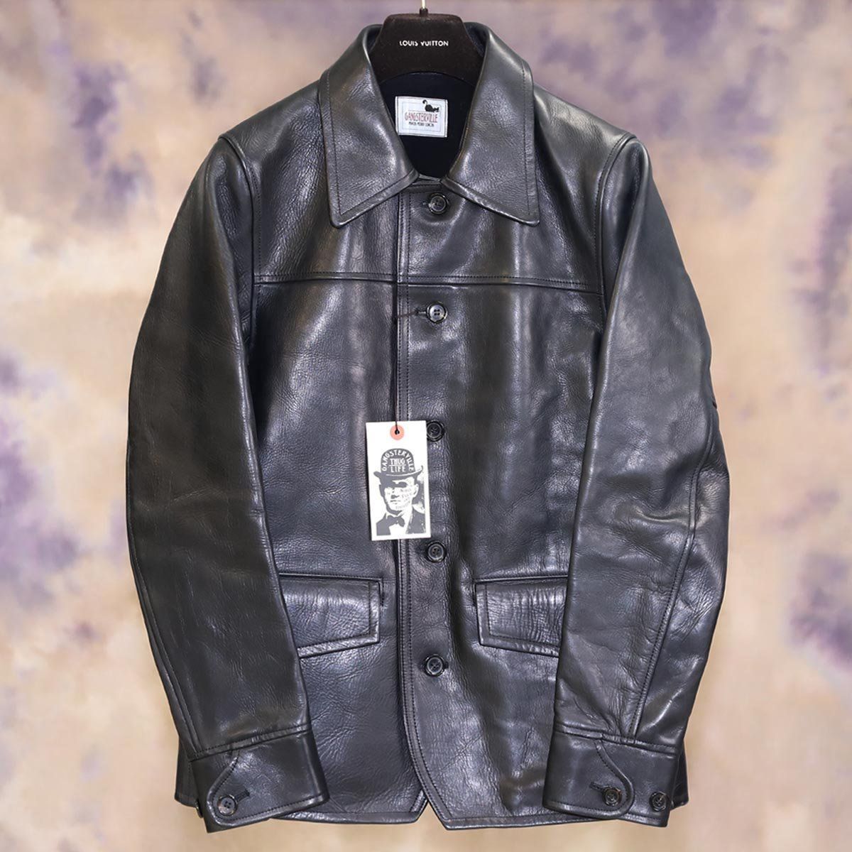 本物 新品同 ギャングスタービル 30'S CAR COAT ブラック メンズ 本物 新品同 ギャングスタービル 30'S CAR COAT ブラック メンズ