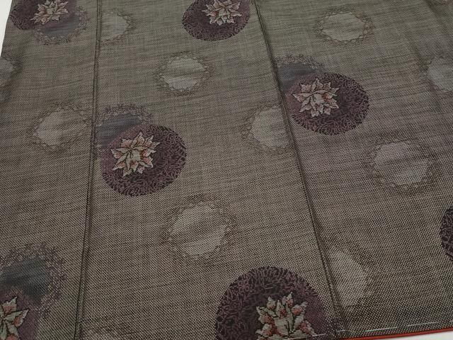 平和屋着物○本場大島紬 9マルキ 泥染め 高橋一郎絹織物謹製 吉祥花文