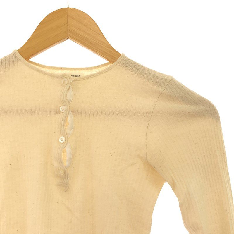 フミカウチダ SILK NEEDLE DRAWING HENLEY-NECK FUMIKA UCHIDA
