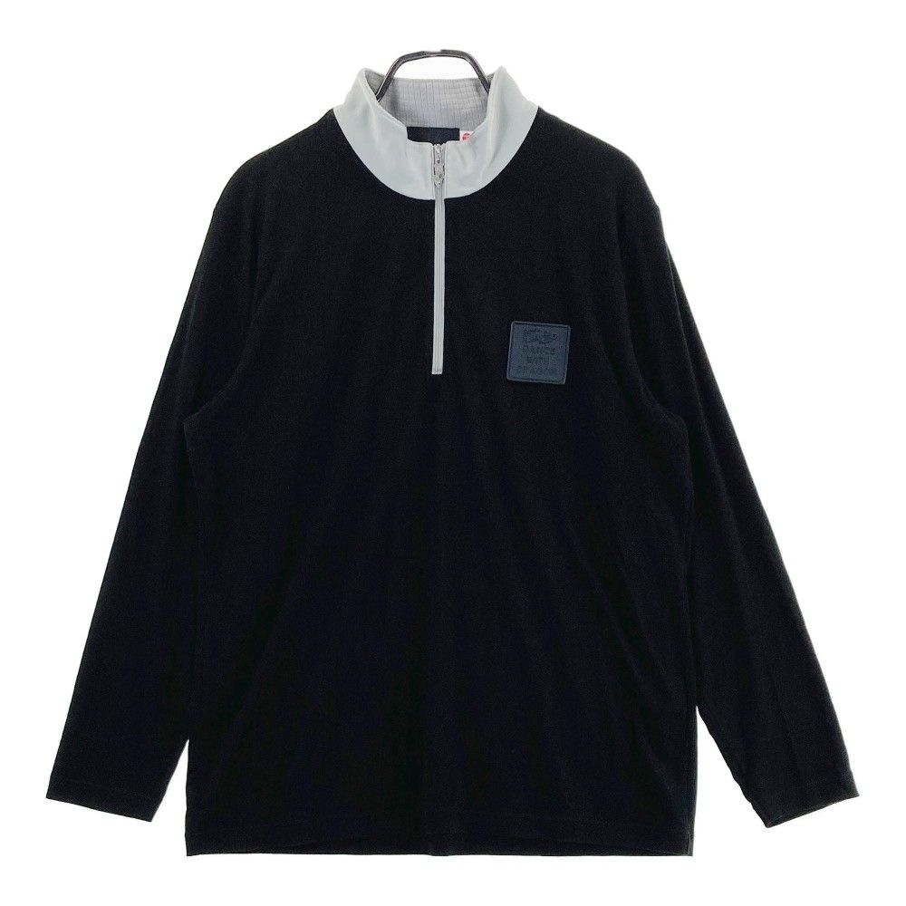 サイズ：4 DANCE WITH DRAGON ダンスウィズドラゴン  長袖ハーフジップTシャツ  ブラック系 [240101450969] ゴルフウェア メンズ ストスト サイズ：4 DANCE WITH DRAGON ダンスウィズドラゴン 長袖ハーフ