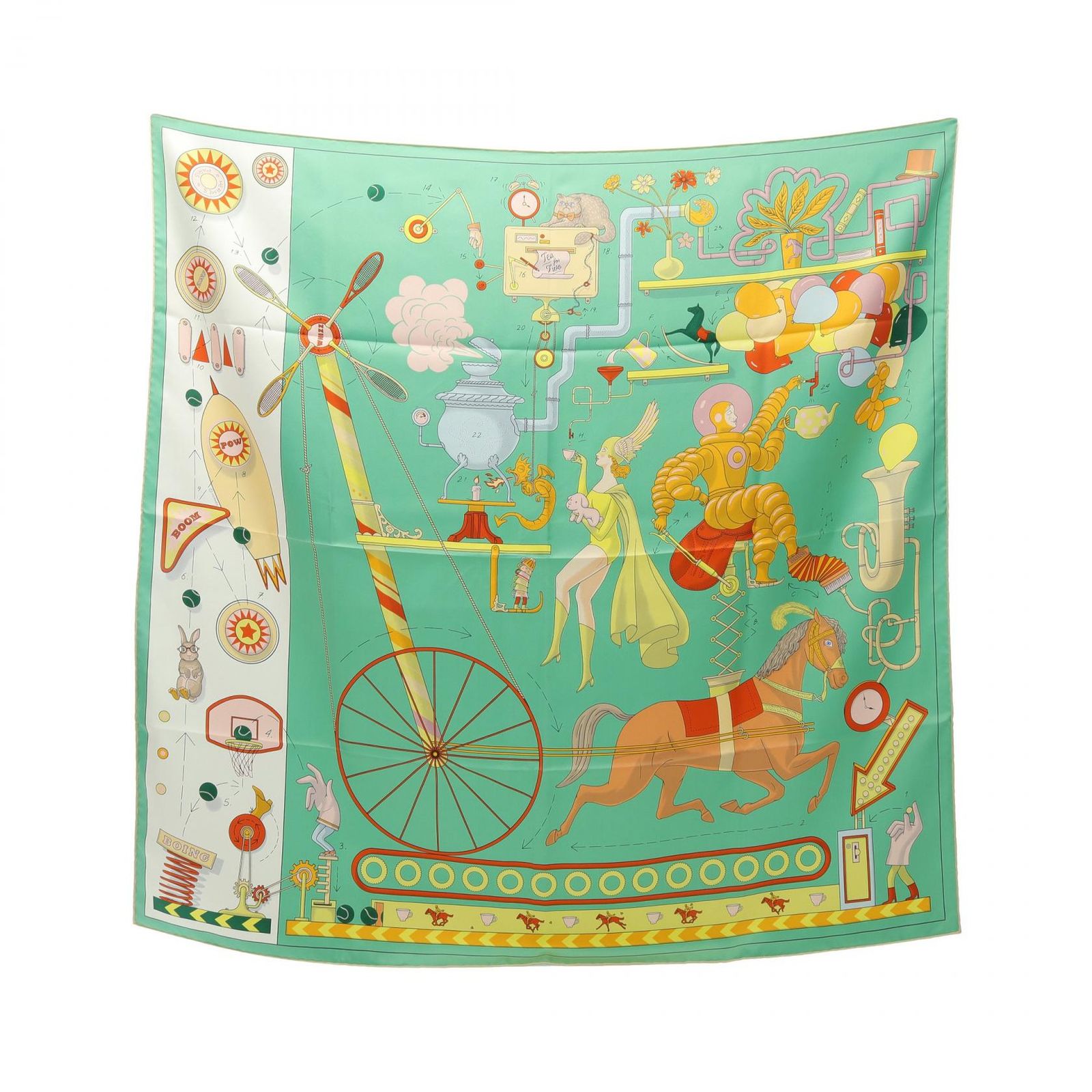 エルメス HERMES スカーフ カレ90 TEA FOR TWO シルク カレ90 レディース Used A