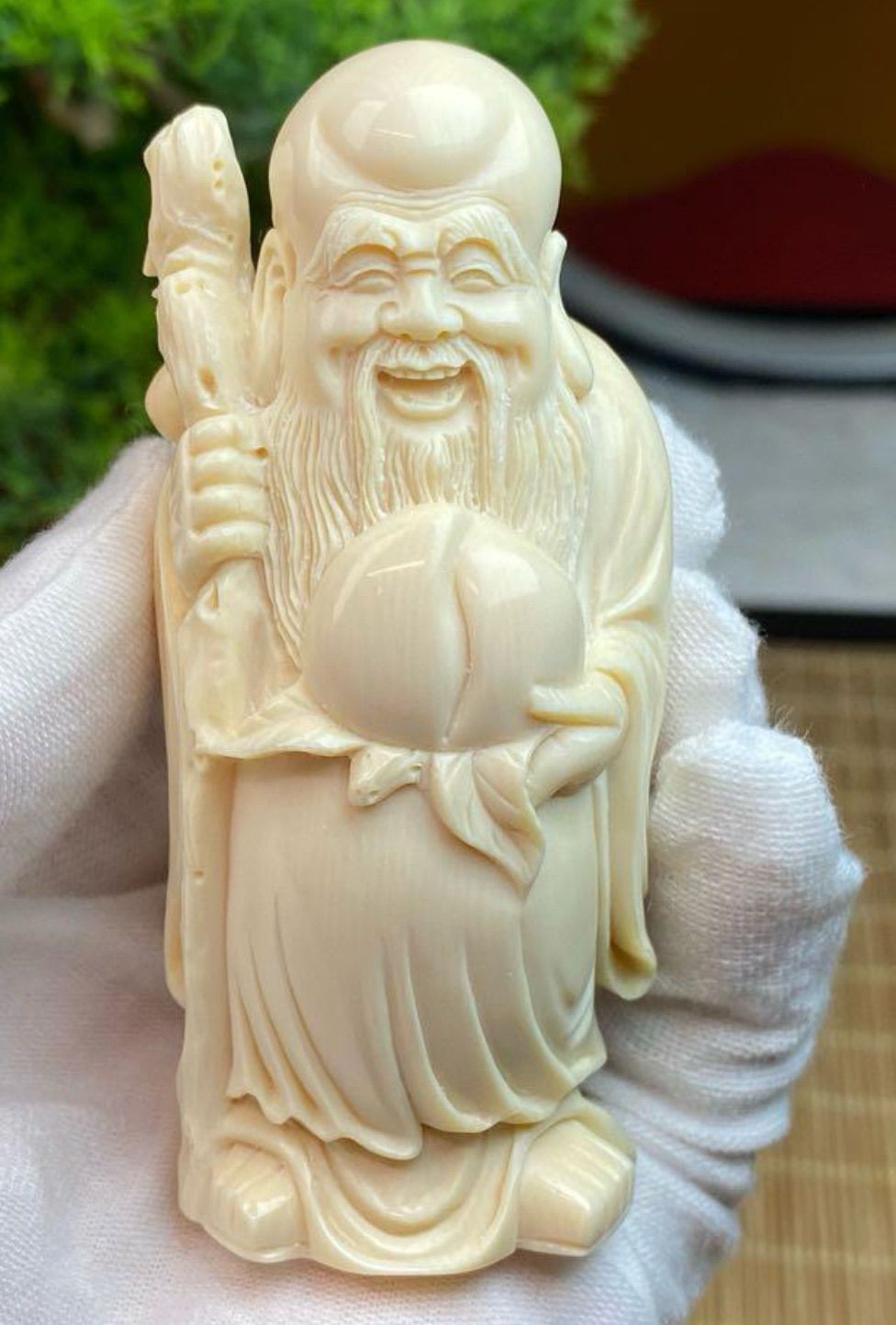 天然マンモス牙美しい手作り彫刻　1寿星公　置物 天然マンモス牙美しい手作り彫刻 1寿星公 置物 - メルカリ