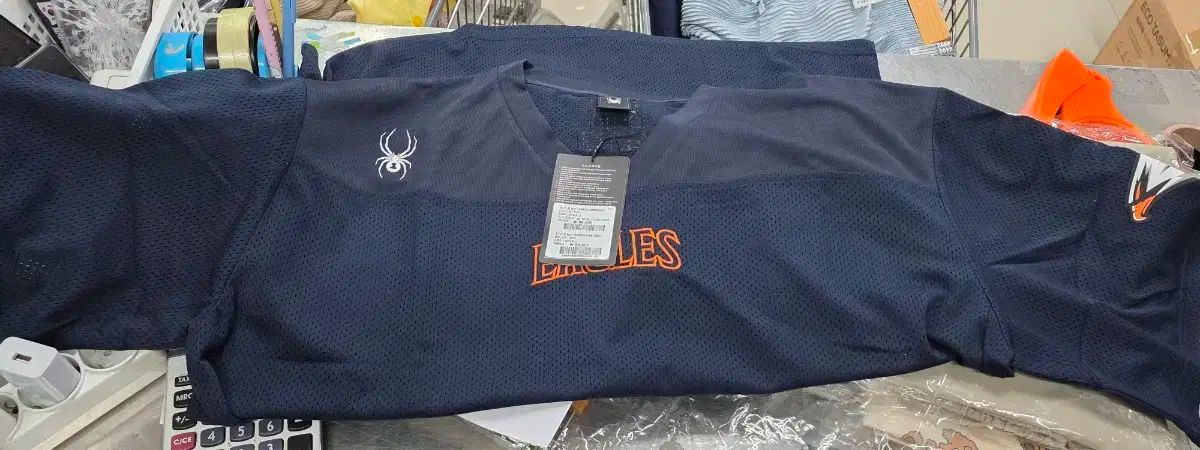 スパイダー メンズ Hanwhae Eagles ハンファ イーグルス 25 アセンティック プラス ライン メッシュ バイカラー Tシャツ